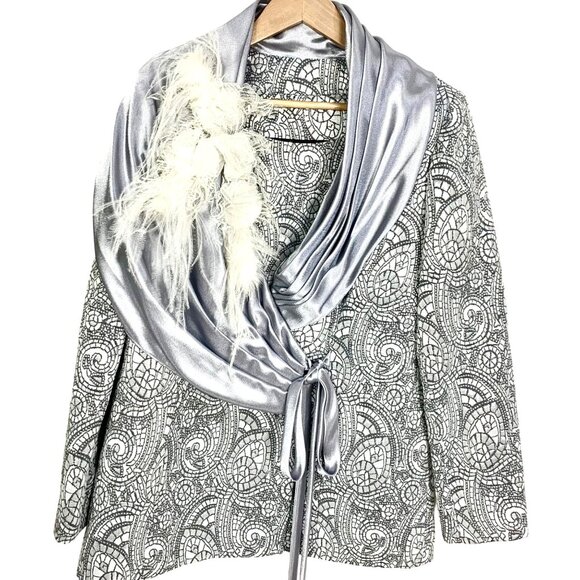 Elite Jackets & Blazers - Elite Champagne 2 PC Blazer Shell Silver Brocade Mother of Bride Church Size 10